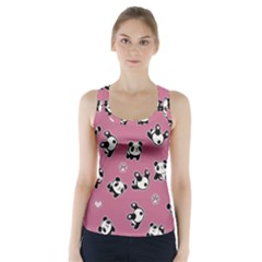 Panda Pattern Racer Back Sports Top by Valentinaart