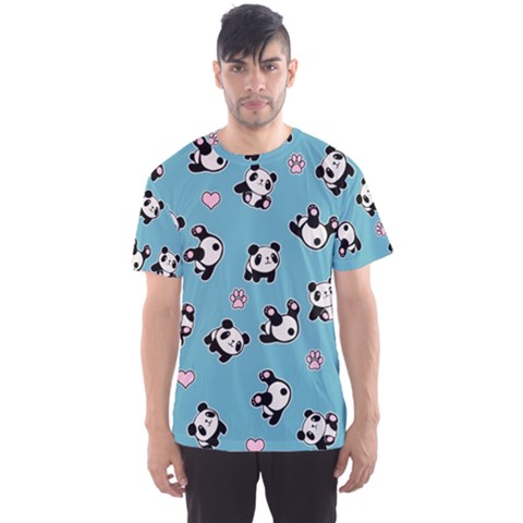 Panda Pattern Men s Sports Mesh Tee by Valentinaart