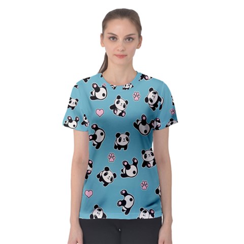 Panda Pattern Women s Sport Mesh Tee by Valentinaart