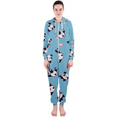 Panda Pattern Hooded Jumpsuit (ladies)  by Valentinaart