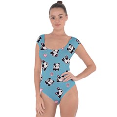 Panda Pattern Short Sleeve Leotard  by Valentinaart