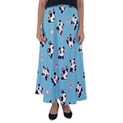 Panda Pattern Flared Maxi Skirt by Valentinaart