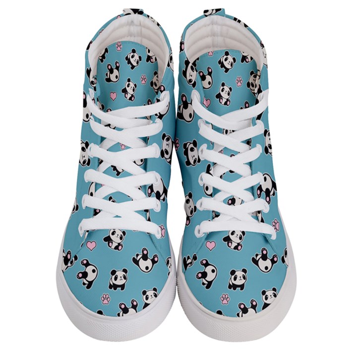 Panda pattern Women s Hi-Top Skate Sneakers