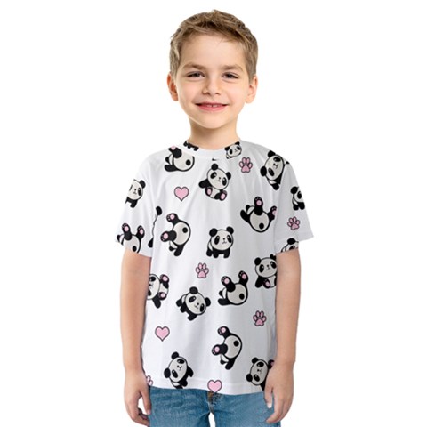 Panda Pattern Kids  Sport Mesh Tee by Valentinaart