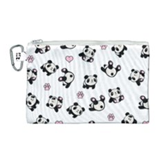 Panda Pattern Canvas Cosmetic Bag (large)