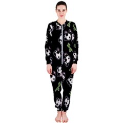 Panda Pattern Onepiece Jumpsuit (ladies)  by Valentinaart