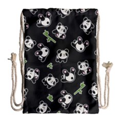 Panda Pattern Drawstring Bag (large) by Valentinaart