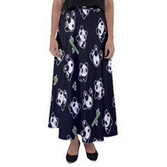 Panda Pattern Flared Maxi Skirt by Valentinaart