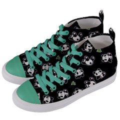 Panda Pattern Women s Mid-top Canvas Sneakers