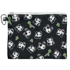 Panda Pattern Canvas Cosmetic Bag (xxl) by Valentinaart