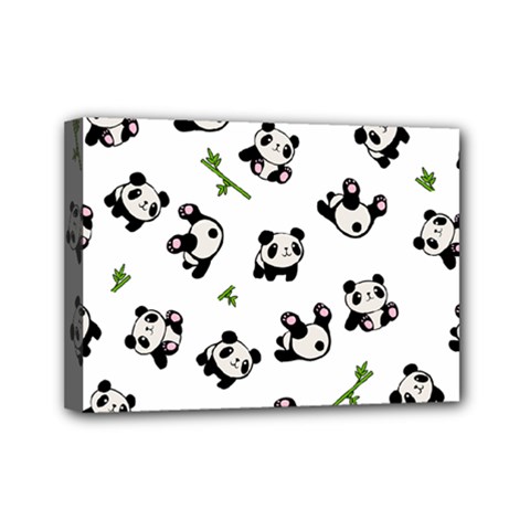 Panda Pattern Mini Canvas 7  X 5  by Valentinaart