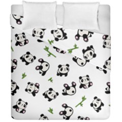 Panda Pattern Duvet Cover Double Side (california King Size) by Valentinaart