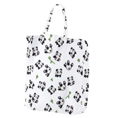 Panda Pattern Giant Grocery Zipper Tote by Valentinaart