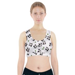 Panda Pattern Sports Bra With Pocket by Valentinaart