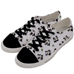 Panda Pattern Men s Low Top Canvas Sneakers by Valentinaart