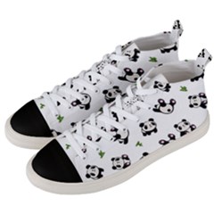 Panda Pattern Men s Mid-top Canvas Sneakers by Valentinaart