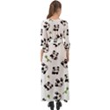 Panda pattern Button Up Boho Maxi Dress View2