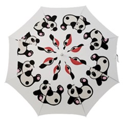 Panda Straight Umbrellas by Valentinaart