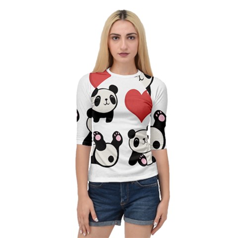 Panda Quarter Sleeve Raglan Tee by Valentinaart