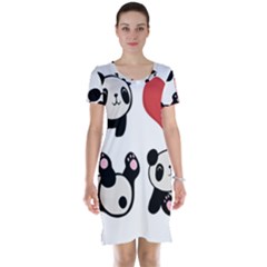 Panda Short Sleeve Nightdress by Valentinaart