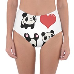 Panda Reversible High-waist Bikini Bottoms by Valentinaart