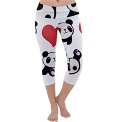 Panda Capri Yoga Leggings by Valentinaart