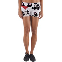 Panda Yoga Shorts by Valentinaart