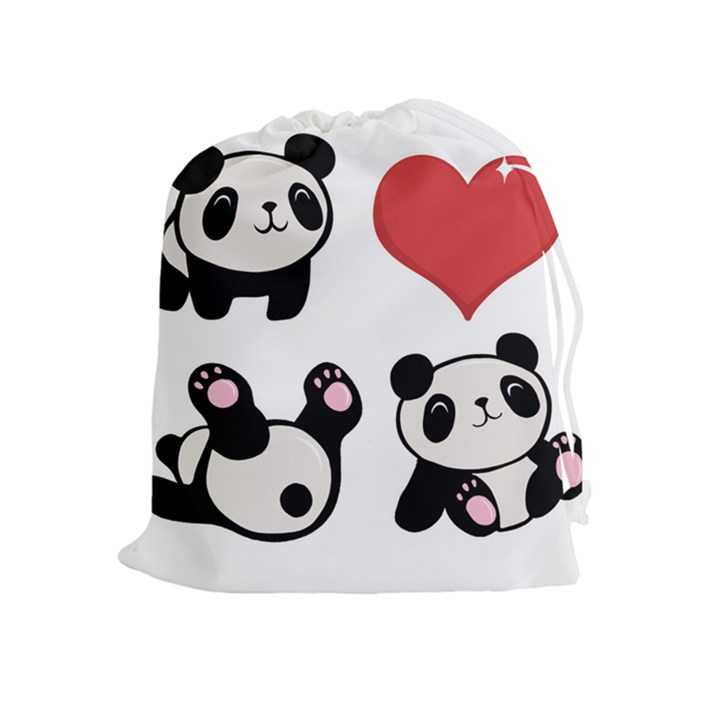 Panda Drawstring Pouches (Extra Large)