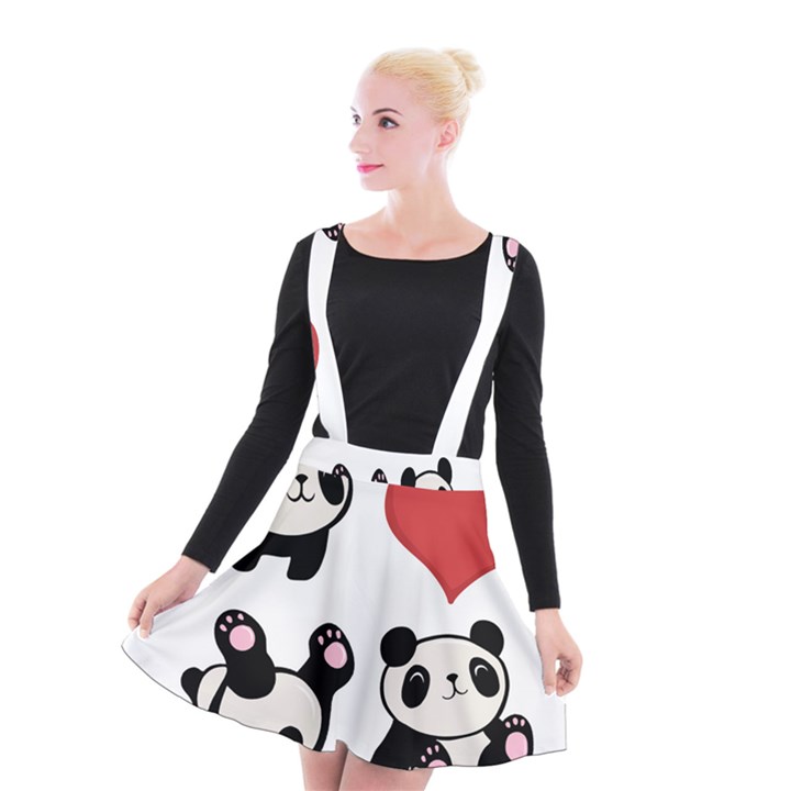 Panda Suspender Skater Skirt