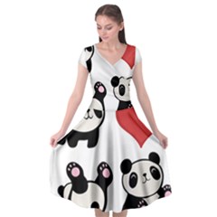 Panda Cap Sleeve Wrap Front Dress by Valentinaart