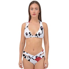 Panda Double Strap Halter Bikini Set by Valentinaart