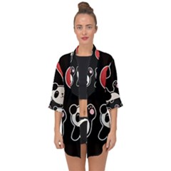 Panda Open Front Chiffon Kimono by Valentinaart