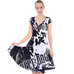 Street Dogs Cap Sleeve Front Wrap Midi Dress by Valentinaart