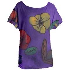 Flowers Women s Oversized Tee