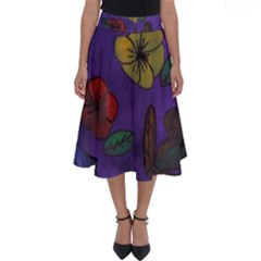 Flowers Perfect Length Midi Skirt