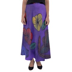 Flowers Flared Maxi Skirt