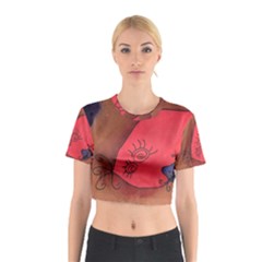 Red Worm Cotton Crop Top by snowwhitegirl