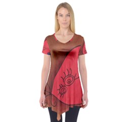 Red Worm Short Sleeve Tunic  by snowwhitegirl