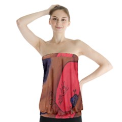 Red Worm Strapless Top by snowwhitegirl