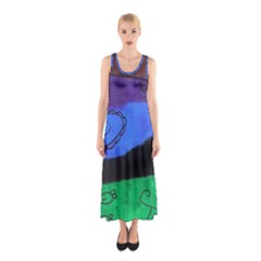 Purple Whale Sleeveless Maxi Dress by snowwhitegirl