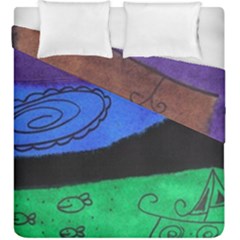 Purple Whale Duvet Cover Double Side (king Size) by snowwhitegirl