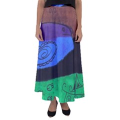 Purple Whale Flared Maxi Skirt by snowwhitegirl