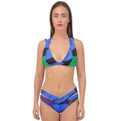 Purple Whale Double Strap Halter Bikini Set