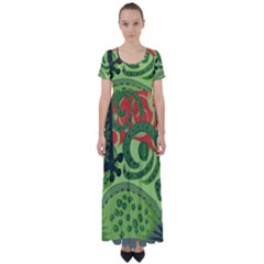 Turtle High Waist Short Sleeve Maxi Dress