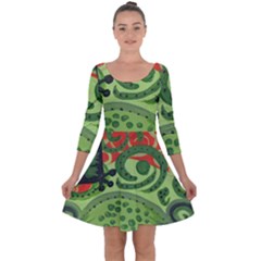 Turtle Quarter Sleeve Skater Dress