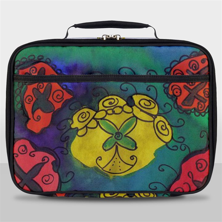 Cross Flowers Full Print Lunch Bag