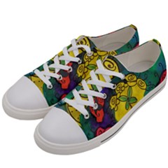 Cross Flowers Women s Low Top Canvas Sneakers