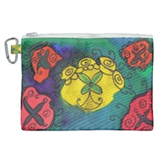 Cross Flowers Canvas Cosmetic Bag (xl)