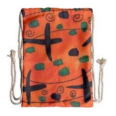 Egg Amongst Crosses Drawstring Bag (large) by snowwhitegirl