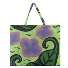 Leaves Zipper Large Tote Bag by snowwhitegirl